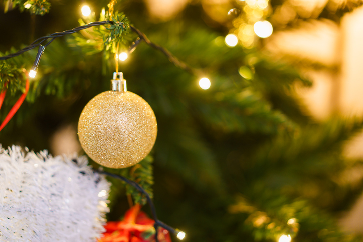 Festive Christmas tree.