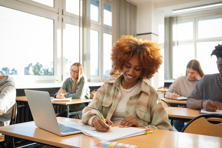 positive self-talk for students - University students during seminar
