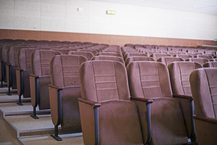 chairs in the conference hall before the start. research and science. Back to school