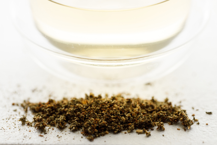 cup of hot tea and tea bag